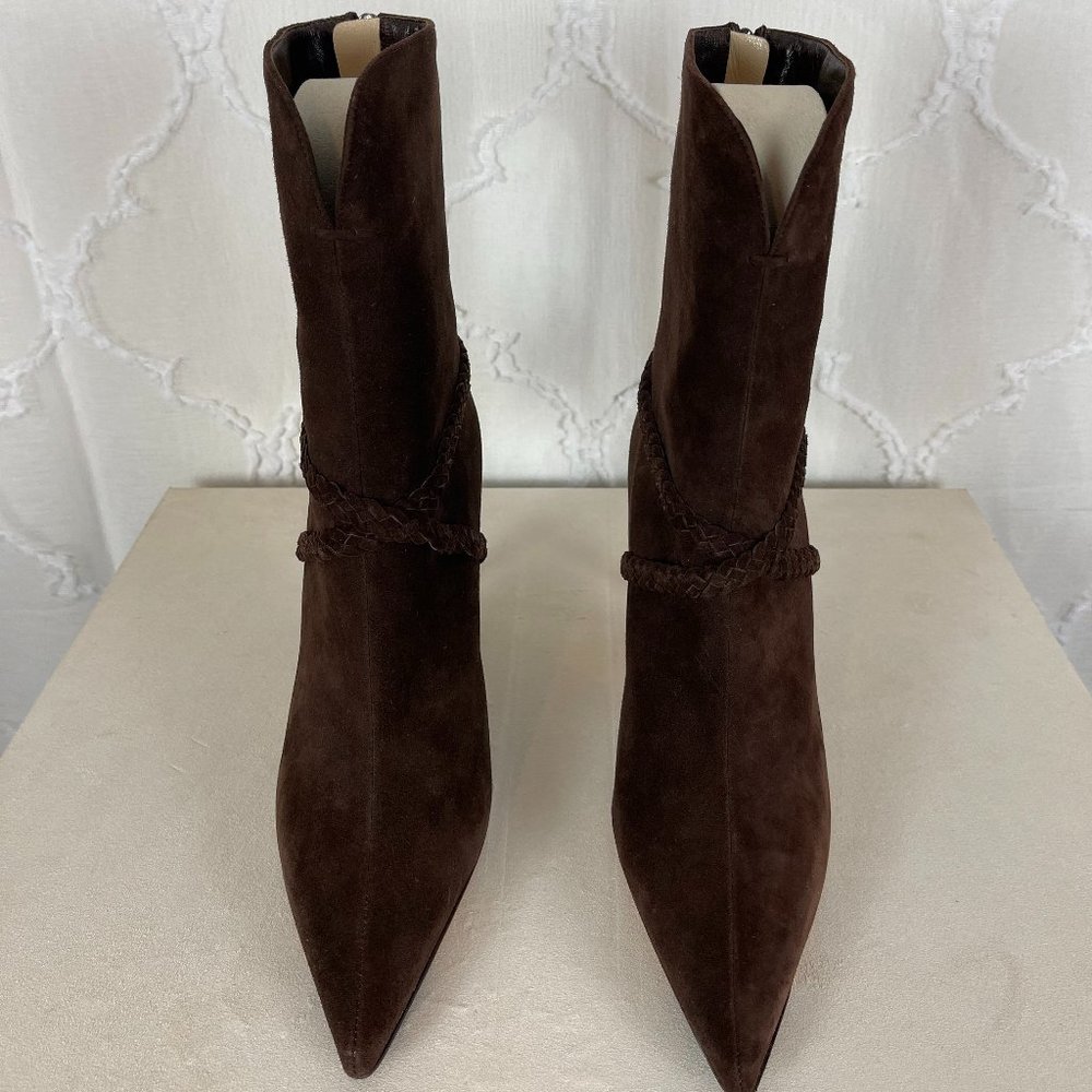 Jimmy Choo Brown Suede Boot with Braided Detail